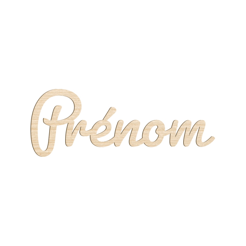 Plaque De Porte Personnalisable – Prénom En Bois Sur Fond Blanc, 6.5x17cm, Fabrication Française