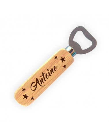 Lot De 20 Décapsuleurs En Bois Magnétiques - Ronds En Bambou - Acier Inox - Cadeau Personnalisable Homme
